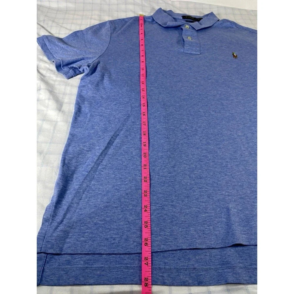 Polo Ralph Lauren Shirt XL Blue Pima Soft Touch Short Sleeve Cotton Polo Mens